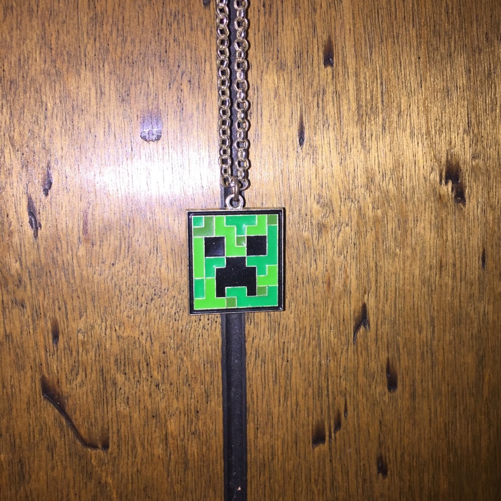 Minecraft creeper necklace.